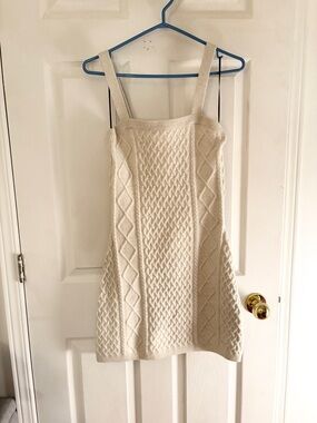 H&M Cream Cable Knit Mini Dress